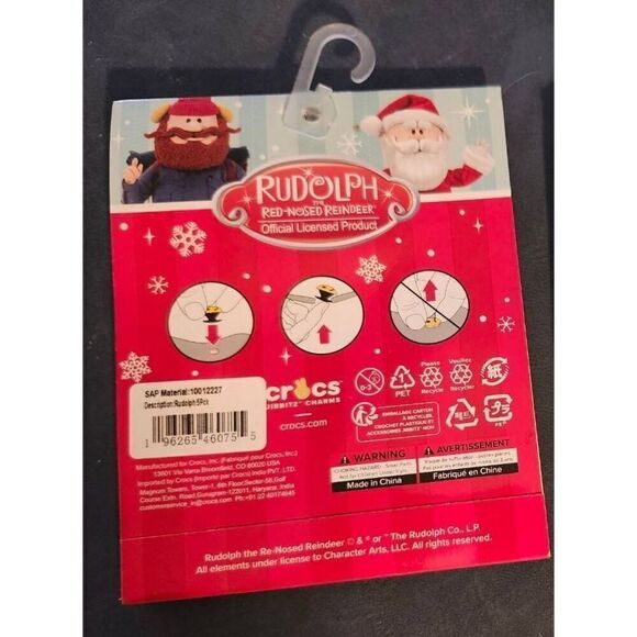 Jibbitz Crocs Rudolph the Red-Nosed Reindeer Yeti Frosty Christmas Hermey 5 Pack - Picture 2 of 2